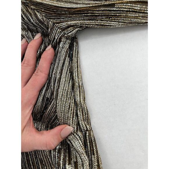 Michael Kors Dress Size XS Metallic Empire Waist V Neck Party Office Gold Event‌ - Picture 7 of 8